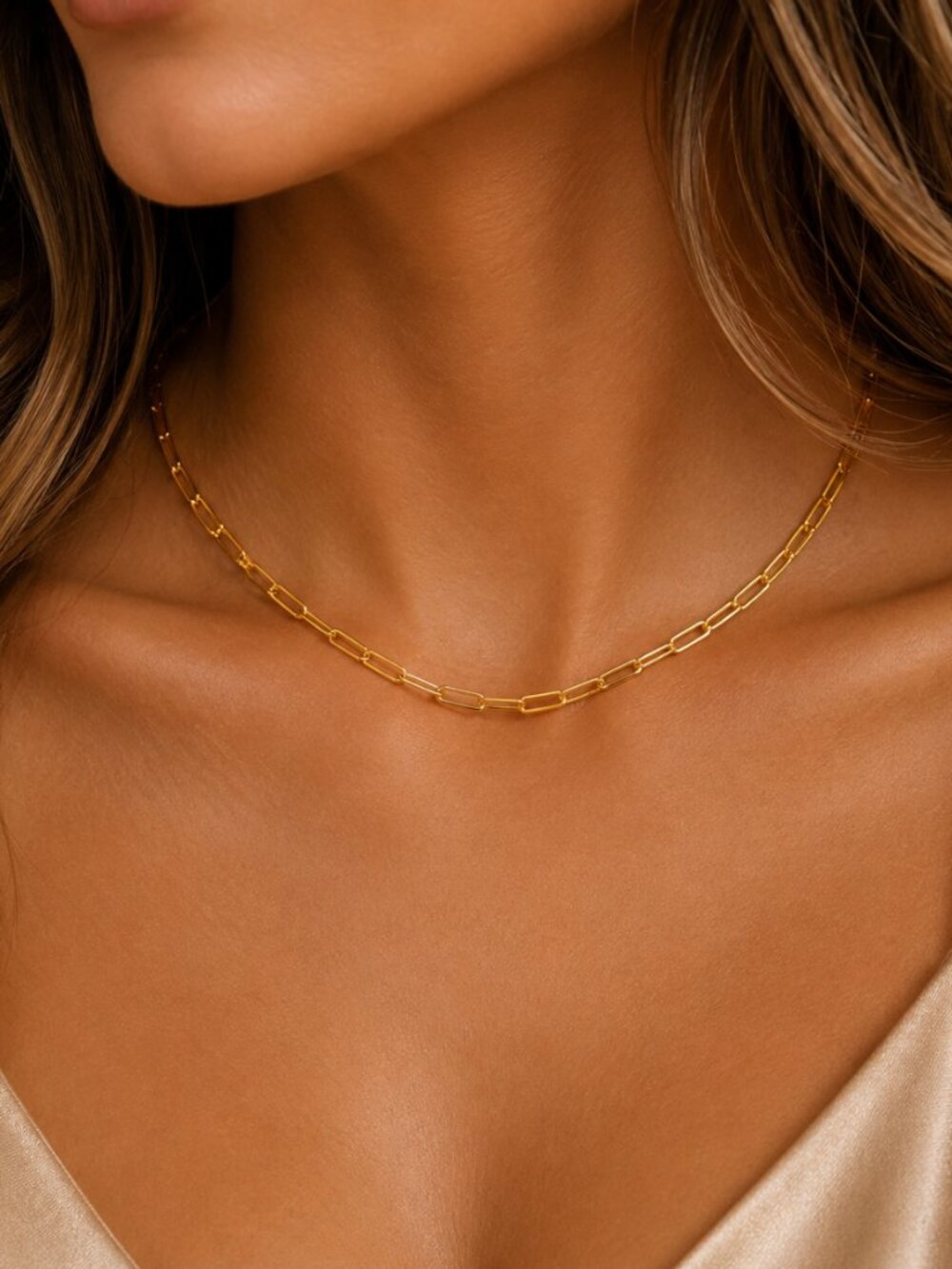 "Riley" 18K Paperclip Chain Necklace